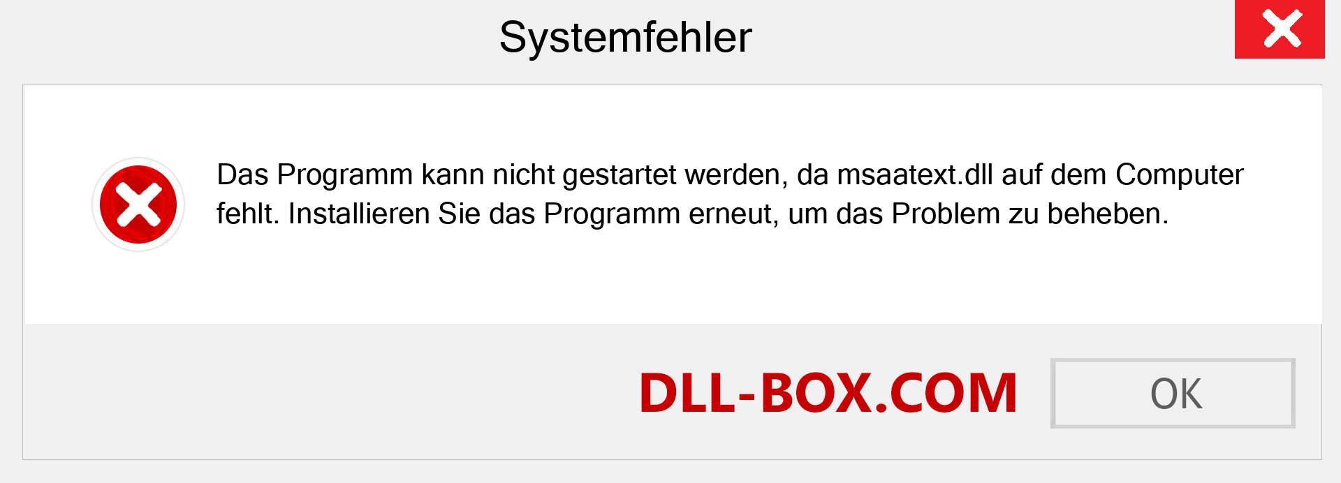 msaatext.dll-Datei fehlt?. Download für Windows 7, 8, 10 - Fix msaatext dll Missing Error unter Windows, Fotos, Bildern