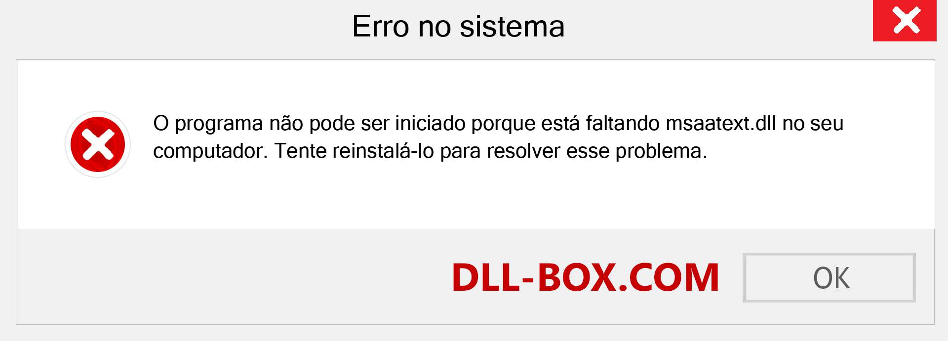 Arquivo msaatext.dll ausente ?. Download para Windows 7, 8, 10 - Correção de erro ausente msaatext dll no Windows, fotos, imagens